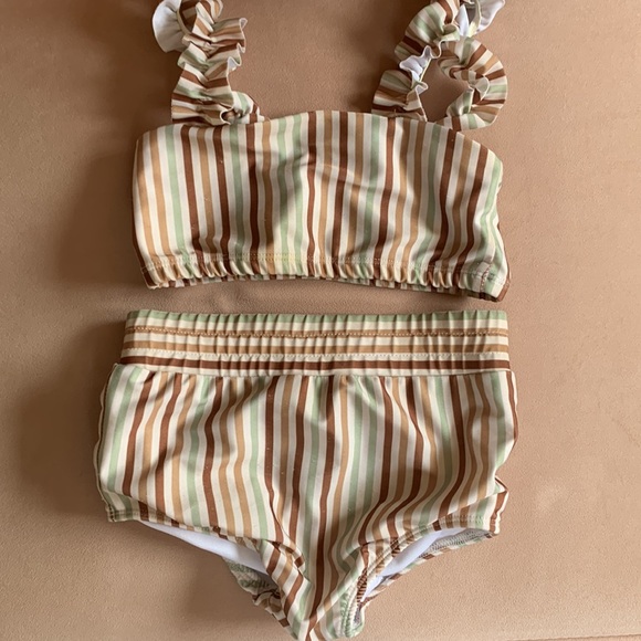Orcas Lucille Strap Bandeau Bikini Set - Summer Stripes size 5-6 - Picture 3 of 12